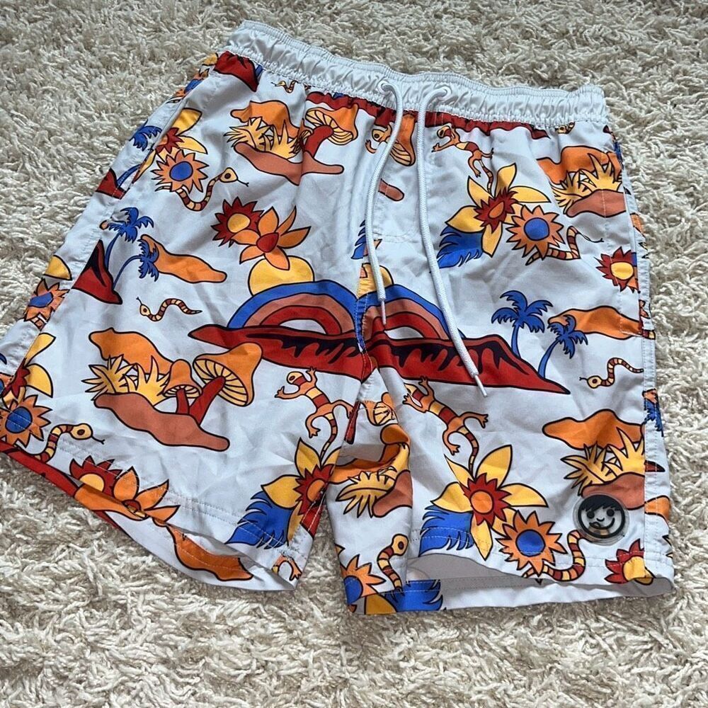 NEFF Men's Desert Scene Graphic Swim Shorts Medium